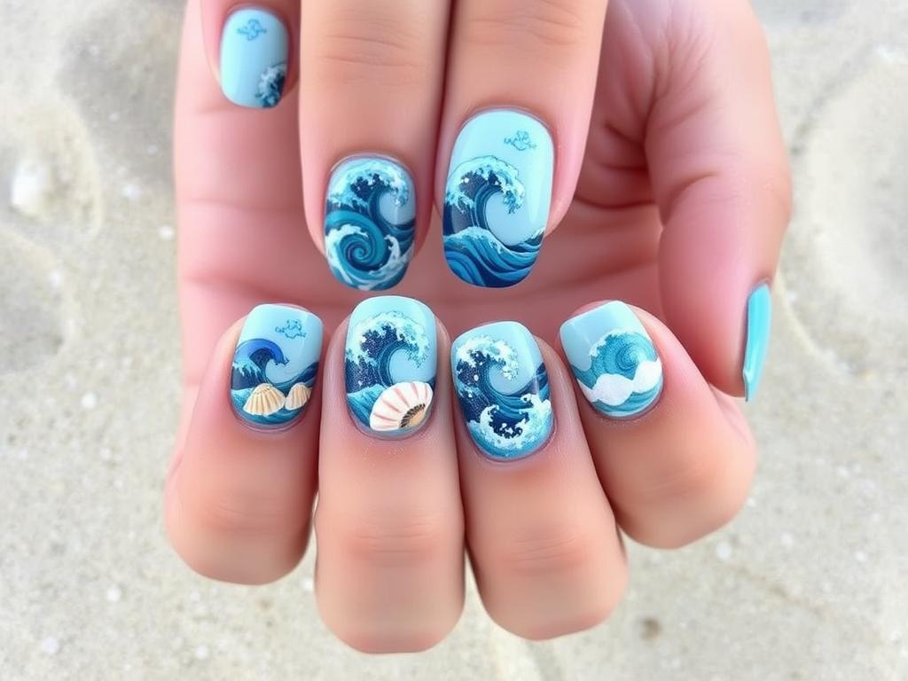 ocean nail art