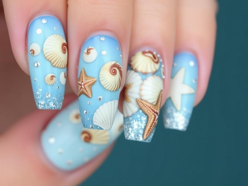 seashell nail art